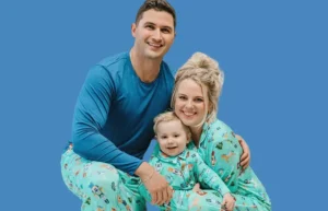 Nicole Franzel with her husband and son